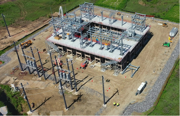 Aerial view of Entergy Texas’ Palms Substation
